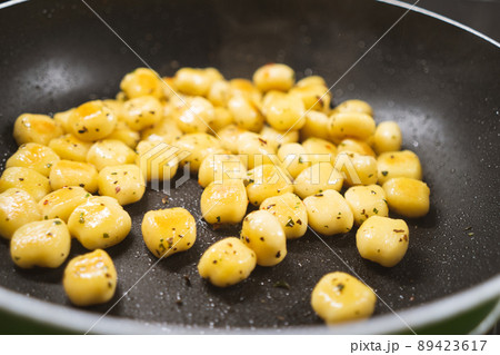 Delicious gnocchi made from potatoes in the Italian style are prepared 89423617