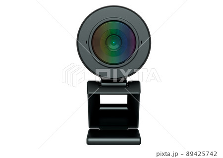 Webcam staying on stand isolated on white background.. 3D rendering of security web camera for online video chat and conference Webcam staying on stand isolated on white background.. 3D rendering of security web camera for online video chat and conference 89425742