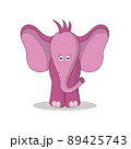 Cute pink elephant vector illustration 89425743