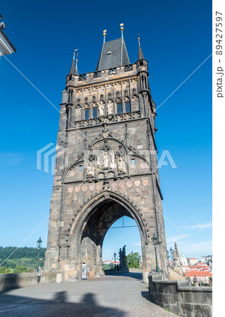 Old Town Bridge Tower on Charles bridge. Gothic monument located in Prague, Czech Republic. Old Town Bridge Tower on Charles bridge. Gothic monument located in Prague, Czech Republic. 89427597