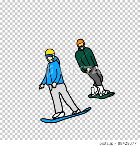 一對單板滑雪者 一對單板滑雪者 89429377
