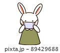 マスクをしているうさぎの女の子 89429688