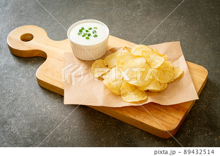 potato chips with sour cream potato chips with sour cream 89432514