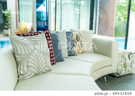 pillows decoration on sofa 89432848