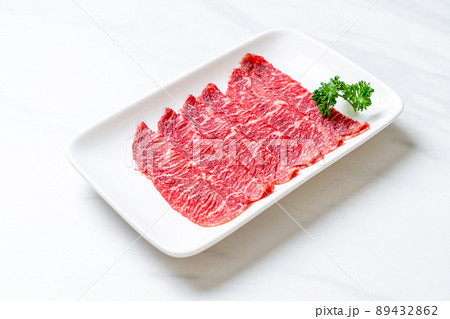 fresh beef raw sliced with marbled texture fresh beef raw sliced with marbled texture 89432862