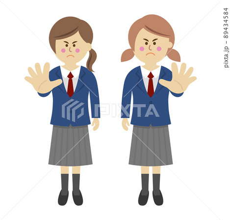 拒否する学生のイラストイメージ 拒否する学生のイラストイメージ 89434584