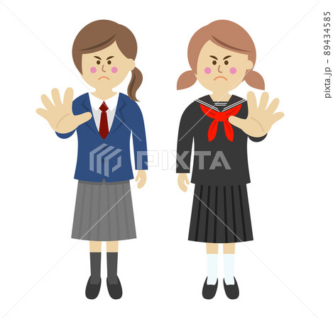 拒否する学生のイラストイメージ 89434585