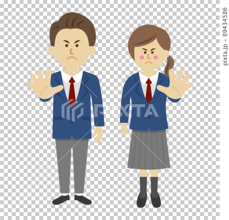 拒否する学生のイラストイメージ 89434586