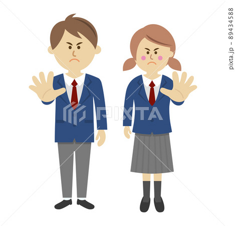 拒否する学生のイラストイメージ 拒否する学生のイラストイメージ 89434588