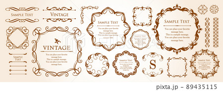 オシャレなフレーム。デザインテンプレート。ゴージャスな額のセット。 89435115