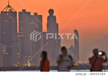 Enjoying Hong Kong Views at Ocean Terminal Deck in Hong Kong 24 Nov 2019 89435284