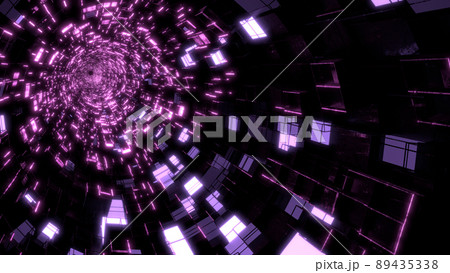Vj トンネル キューブ サイバー空間 デジタル 紫 別verあり のイラスト素材