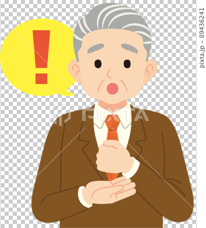納得するスーツ姿のシニア男性＿線なし 89436241