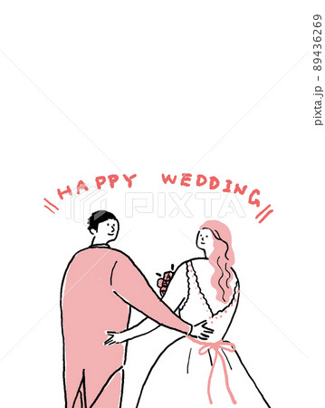ウエディングドレスの女性とタキシードの男性、テキストあり(縦) ウエディングドレスの女性とタキシードの男性、テキストあり(縦) 89436269
