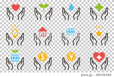 手工包裹的安全圖標集 手工包裹的安全圖標集 89436498