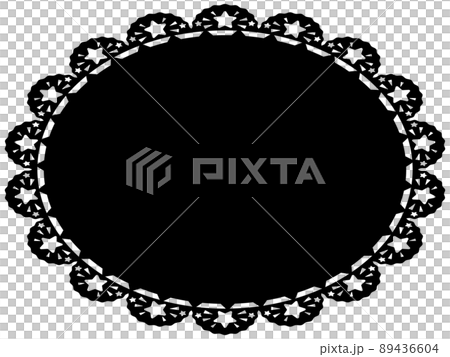 星紋花邊水平位置黑色橢圓框 星紋花邊水平位置黑色橢圓框 89436604