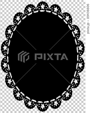 星紋花邊橢圓框垂直位置黑色 星紋花邊橢圓框垂直位置黑色 89436606