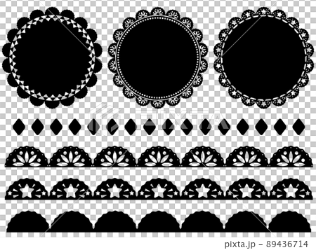 蕾絲裝飾格子套裝黑色 89436714