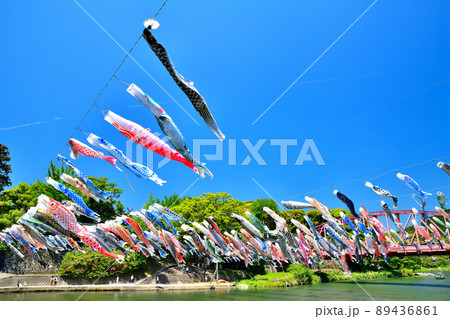 佐賀県 風薫る川上峡に泳ぐ五月鯉 佐賀県 風薫る川上峡に泳ぐ五月鯉 89436861