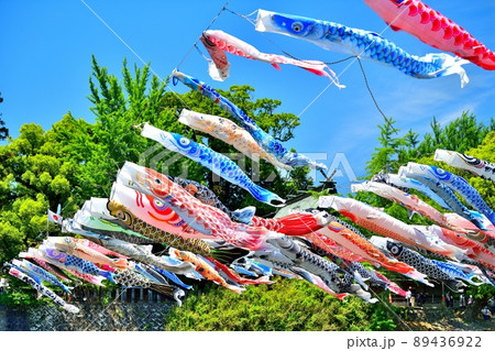 佐賀県 風薫る川上峡に泳ぐ五月鯉 佐賀県 風薫る川上峡に泳ぐ五月鯉 89436922