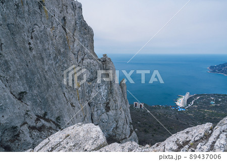 View of Laspi Bay from Delikli-Burun Finger rock. Crimea 89437006