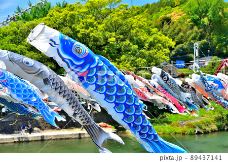 佐賀県 風薫る川上峡に泳ぐ五月鯉 佐賀県 風薫る川上峡に泳ぐ五月鯉 89437141