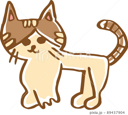 立っている猫のかわいいイメージイラスト 89437904