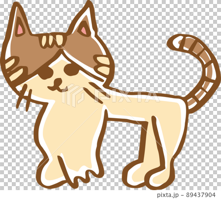 立っている猫のかわいいイメージイラスト 89437904