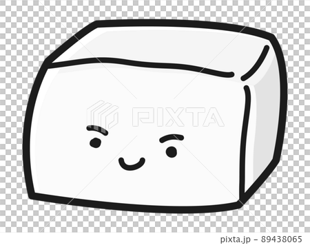 Illustration of tofu character (black and white) 89438065