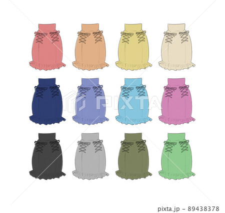 ミニスカートのイラストセット 89438378
