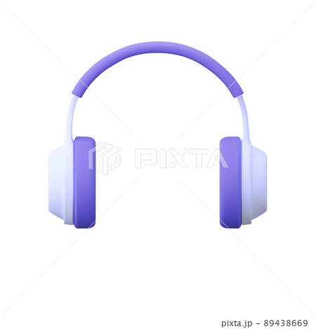 3d headphones isolated on white background. 89438669