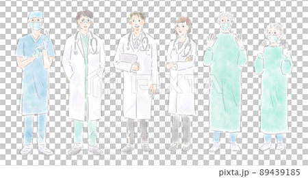 医療従事者の全身イラスト_水彩 89439185