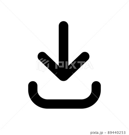 Download icon in black. Flat design. Download icon in black. Flat design. 89440253