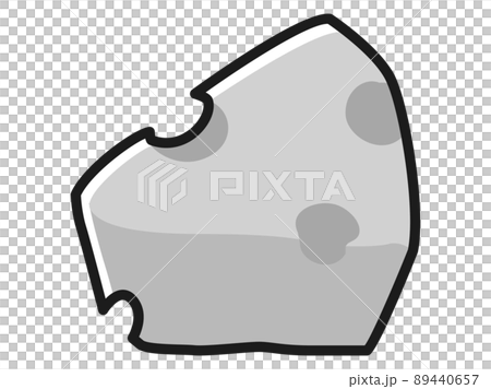 チーズのイラスト 白黒 のイラスト素材