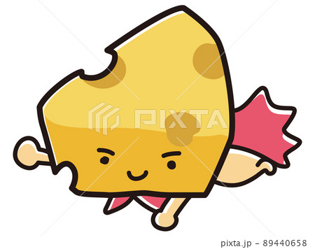 チーズのヒーローキャラクターのイラストのイラスト素材
