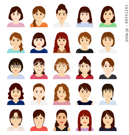 ぽっちゃりな女性のアバターアイコン 正面 ぽっちゃりな女性のアバターアイコン 正面 89441291