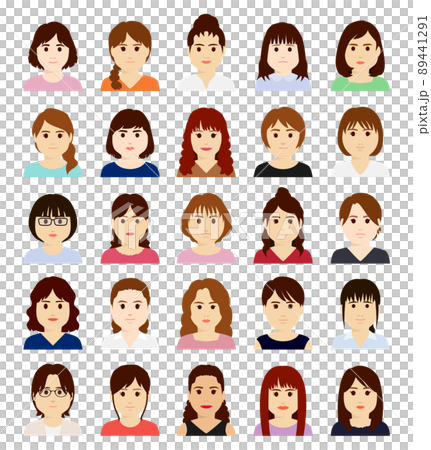 ぽっちゃりな女性のアバターアイコン 正面 ぽっちゃりな女性のアバターアイコン 正面 89441291