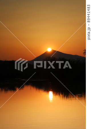 ダイヤモンド筑波山、夕日 89441483