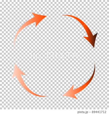 四個方向旋轉改變亮度的紅色箭頭 89441712