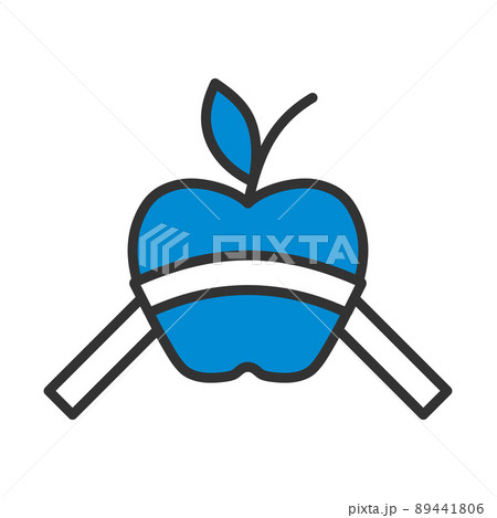 Icon Of Apple With Measure Tape Icon Of Apple With Measure Tape 89441806