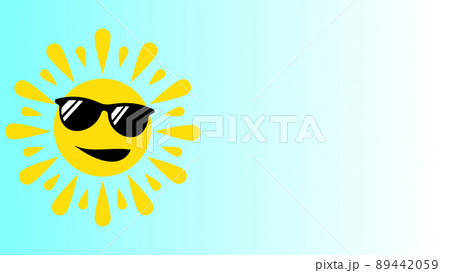 A smiling sun with beautiful sunglasses, on the gradient background 89442059