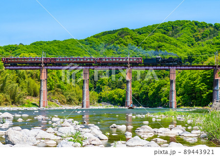 埼玉県長瀞町　秩父鉄道　～荒川橋梁を渡るSL パレオエクスプレス～ 89443921
