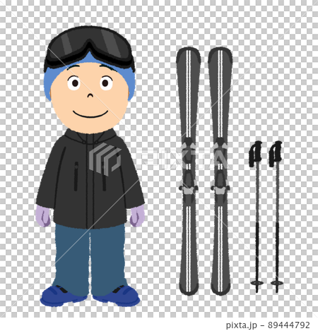 Skiing boys illustration 89444792