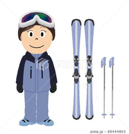 スキー女子のイラスト 89444803