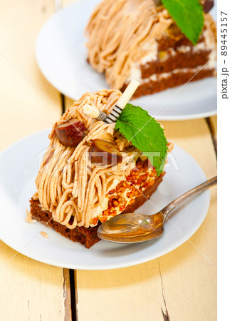 chestnut cream cake dessert chestnut cream cake dessert 89445157