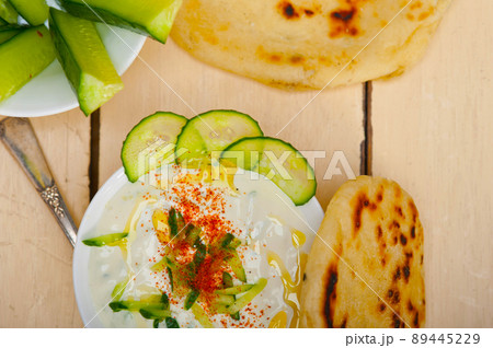 Arab middle east goat yogurt and cucumber salad Arab middle east goat yogurt and cucumber salad 89445229