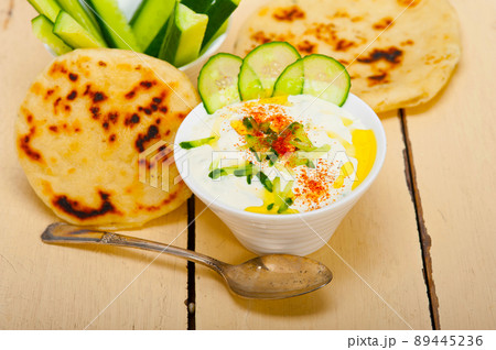 Arab middle east goat yogurt and cucumber salad Arab middle east goat yogurt and cucumber salad 89445236