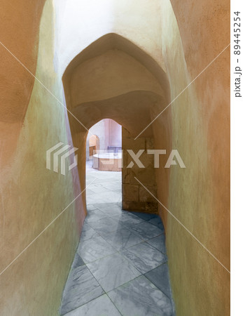 Aged narrow dark vaulted passage, Medieval Cairo, Egypt Aged narrow dark vaulted passage, Medieval Cairo, Egypt 89445254