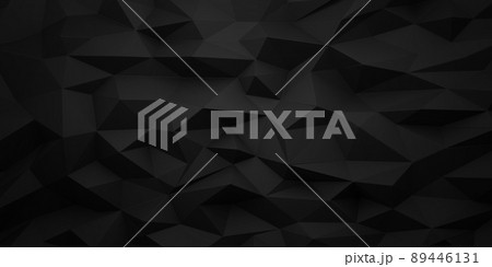 Black geometric or low poly wall background 3d render Black geometric or low poly wall background 3d render 89446131