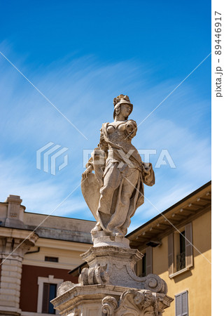 Marble Statue of Brescia Armata in Paolo VI square - Lombardy Italy 89446917